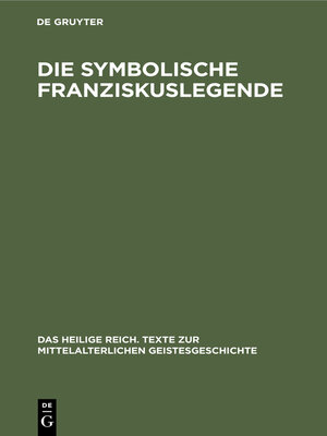 cover image of Die symbolische Franziskuslegende